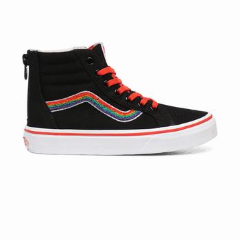 Gyerek Vans Chenille Sk8-HI Zip Magasszárú Cipő VA4916235 Színes/Fehér